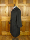 26/1018 immaculate vintage grey wool & cashmere loden-style ragalan coat overcoat w/ belt 41-42