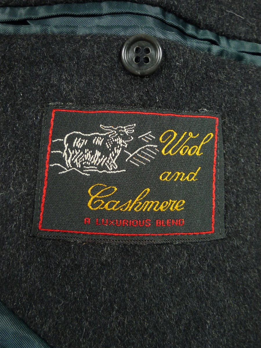 26/1018 immaculate vintage grey wool & cashmere loden-style ragalan coat overcoat w/ belt 41-42