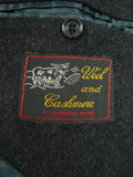 26/1018 immaculate vintage grey wool & cashmere loden-style ragalan coat overcoat w/ belt 41-42