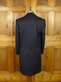 26/0980 immaculate cordings of piccadilly dark navy blue fox bros covert cloth overcoat coat 38 regular