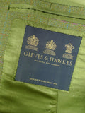 26/0977 immaculate 2013 gieves & hawkes savile row bespoke green wp check tweed jacket & matching waistcoat 47 regular