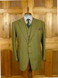 26/0978 vintage british bespoke tailor green glen check tweed jacket & matching waistcoat 46 regular