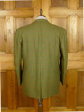 26/0978 vintage british bespoke tailor green glen check tweed jacket & matching waistcoat 46 regular