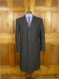 26/1019 near immaculate vintage heavyweight italian grey 100% wool overcoat coat 46
