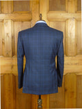 26/0981 immaculate gieves & hawkes savile row blue wp check 100% wool suit 42 regular