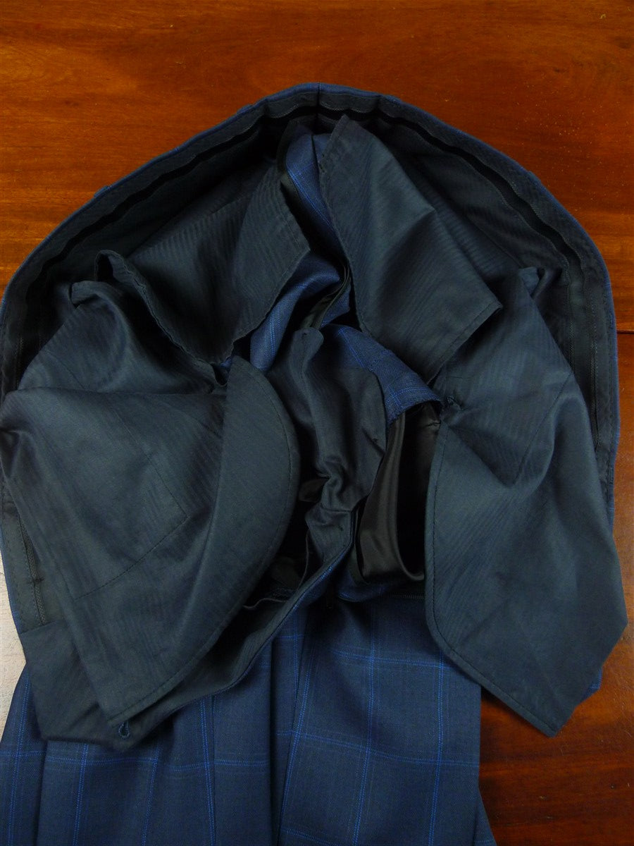 26/0981 immaculate gieves & hawkes savile row blue wp check 100% wool suit 42 regular