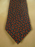 26/1052 immaculate vintage aquascutum navy blue / red paisley pattern silk tie