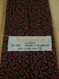26/1052 immaculate vintage aquascutum navy blue / red paisley pattern silk tie