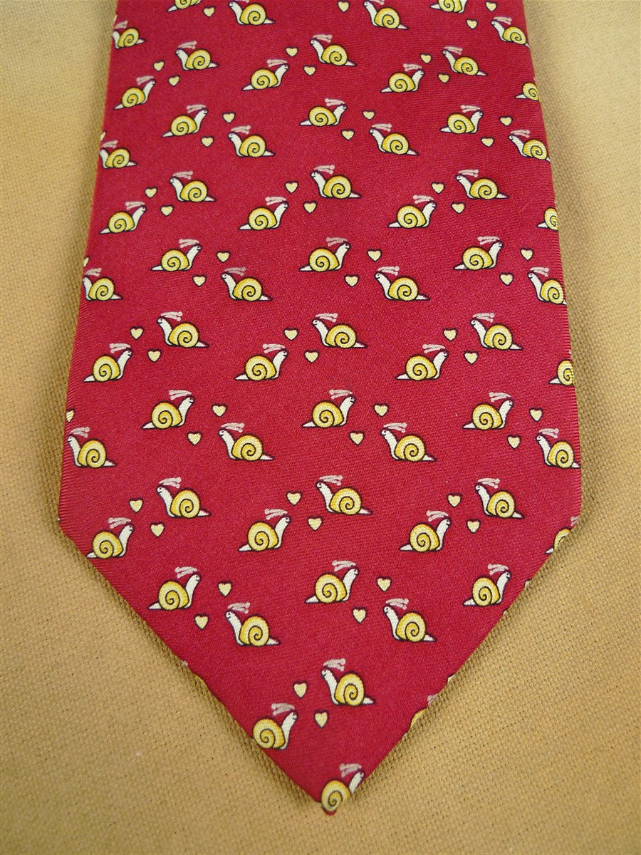 26/1054 immaculate firenze red snail pattern italian silk tie