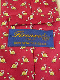 26/1054 immaculate firenze red snail pattern italian silk tie