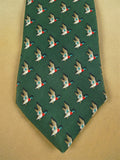 26/0991 green mallard pattern silk tie for country pursuits / goodwood revival