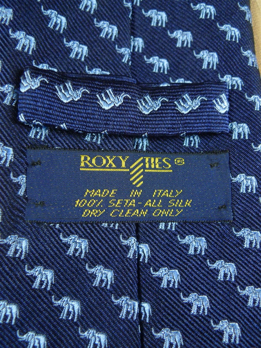 26/1055 immaculate navy / royal blue elephant pattern italian silk tie