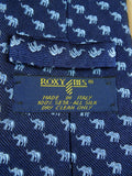 26/1055 immaculate navy / royal blue elephant pattern italian silk tie