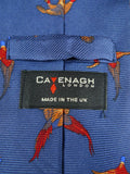 26/0989 blue pheasant pattern silk tie for country pursuits / goodwood revival