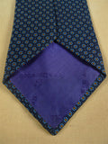 26/1004 new & lingwood navy blue / yellow pattern silk tie