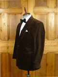 26/1007 immaculate cordings of piccadilly dark brown velvet smoking / dinner jacket 40 short