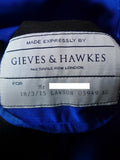 26/1013 gieves & hawkes 2015 savile row bespoke navy blue d/b worsted blazer 46 regular