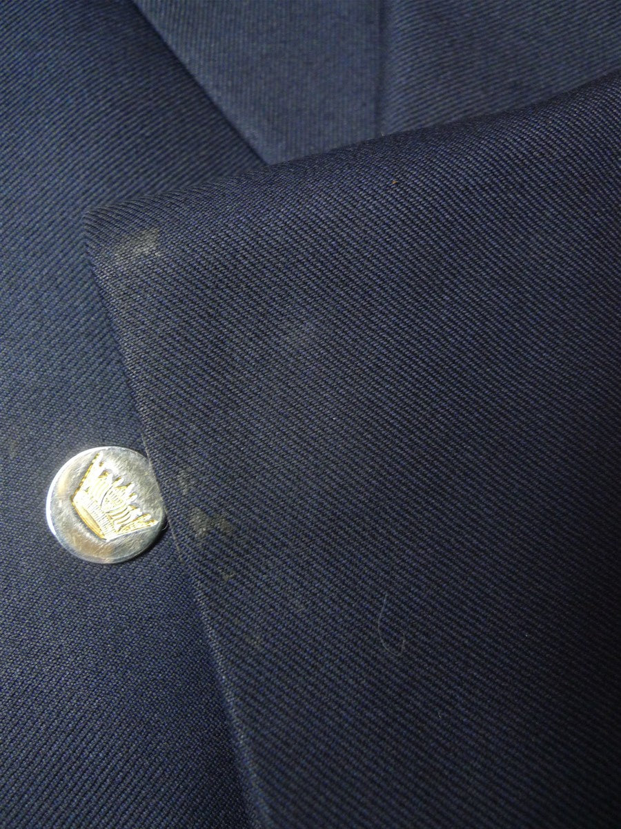 26/1013 gieves & hawkes 2015 savile row bespoke navy blue d/b worsted blazer 46 regular