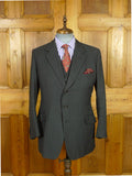 26/1014 vintage 1988 dege & sons savile row bespoke heavyweight grey pin-stripe 3-piece suit 41 regular