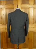 26/1014 vintage 1988 dege & sons savile row bespoke heavyweight grey pin-stripe 3-piece suit 41 regular
