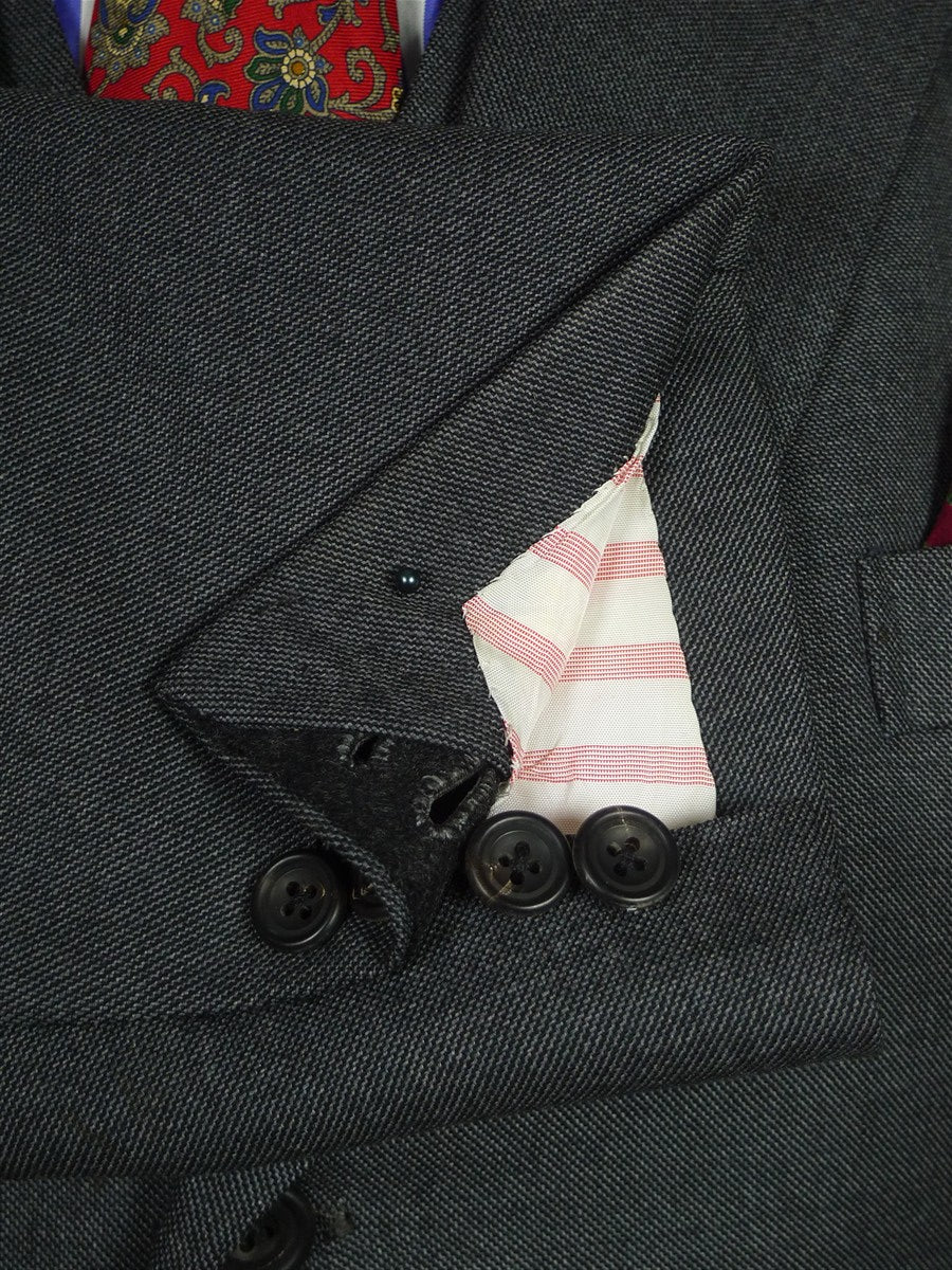26/1006 immaculate 2000 dege savile row bespoke grey worsted wool 3-piece suit plus spare trouser 40 regular