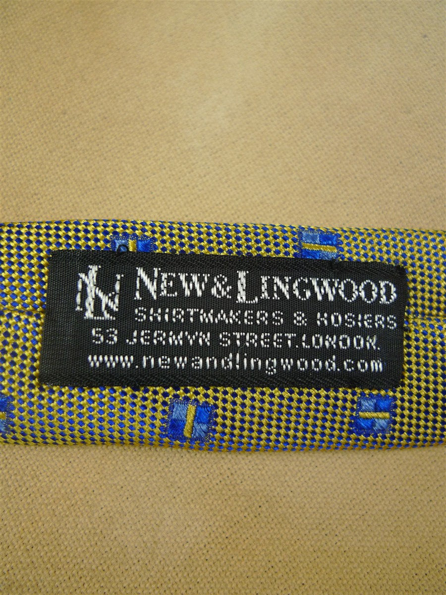26/1003 new & lingwood gold / blue woven silk tie