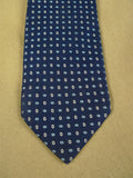 26/1023 immaculate ermenegildo zegna navy, royal blue & white pattern woven silk tie
