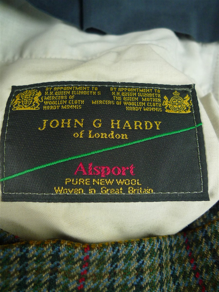26/1016 vintage john g hardy bespoke green gun check tweed plus 2s 42-46