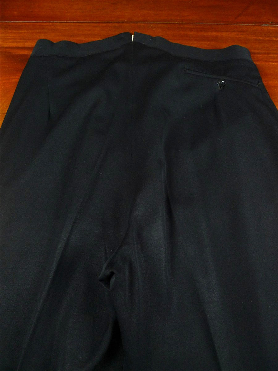26/1049 vintage 1938 hector powe bespoke black wool high-rise evening trouser 34-39