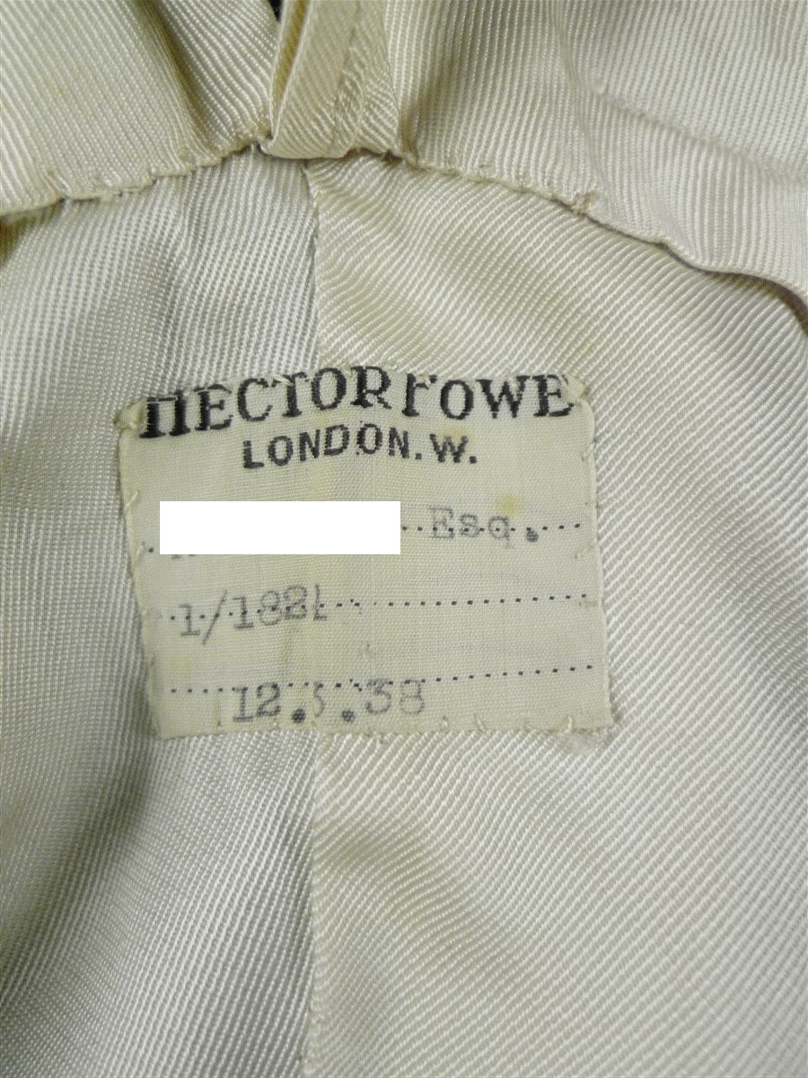 26/1049 vintage 1938 hector powe bespoke black wool high-rise evening trouser 34-39