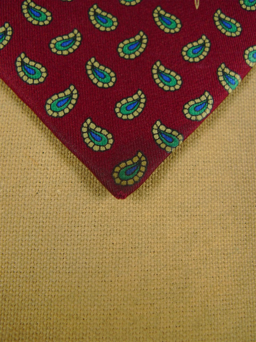 26/1060 vintage gieves & hawkes savile row red / green & blue paisley pattern silk tie