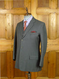 26/1045 vintage 1996 dege savile row bespoke grey worsted twill suit jacket & matching waistcoat 40-41 short to regular