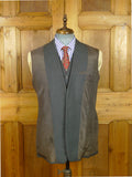 26/1045 vintage 1996 dege savile row bespoke grey worsted twill suit jacket & matching waistcoat 40-41 short to regular