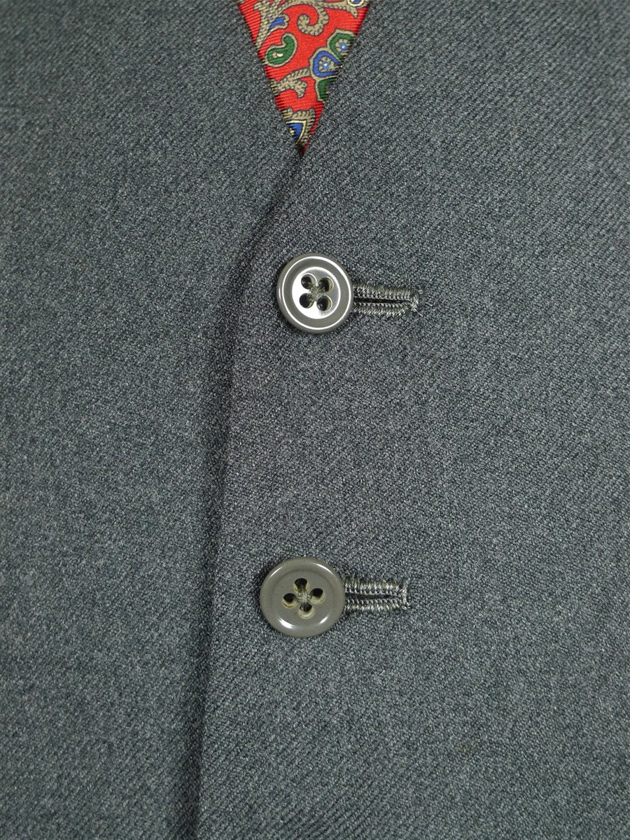 26/1045 vintage 1996 dege savile row bespoke grey worsted twill suit jacket & matching waistcoat 40-41 short to regular