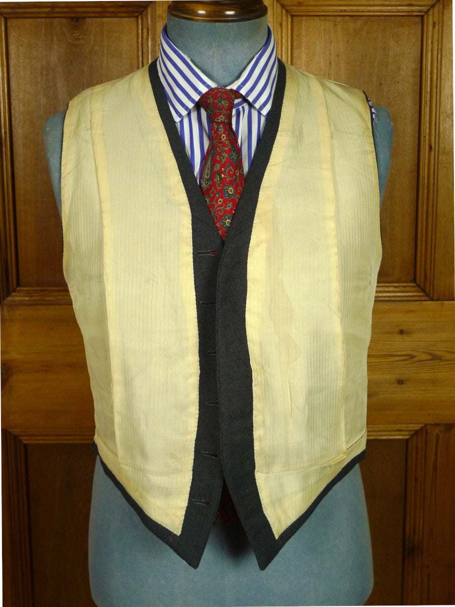 26/1045 vintage 1996 dege savile row bespoke grey worsted twill suit jacket & matching waistcoat 40-41 short to regular