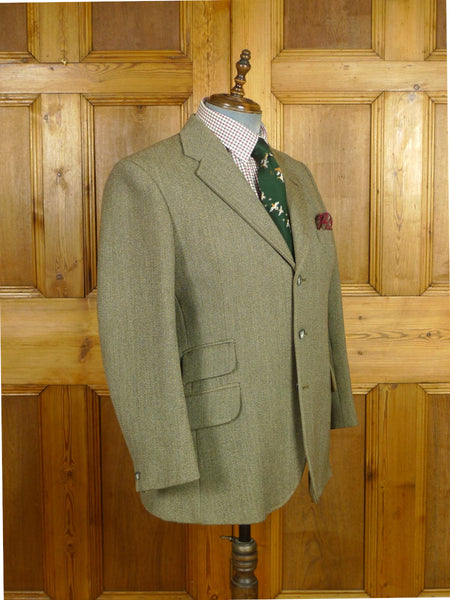 26/1037 vintage heavyweight green keepers tweed hacking jacket 42 short