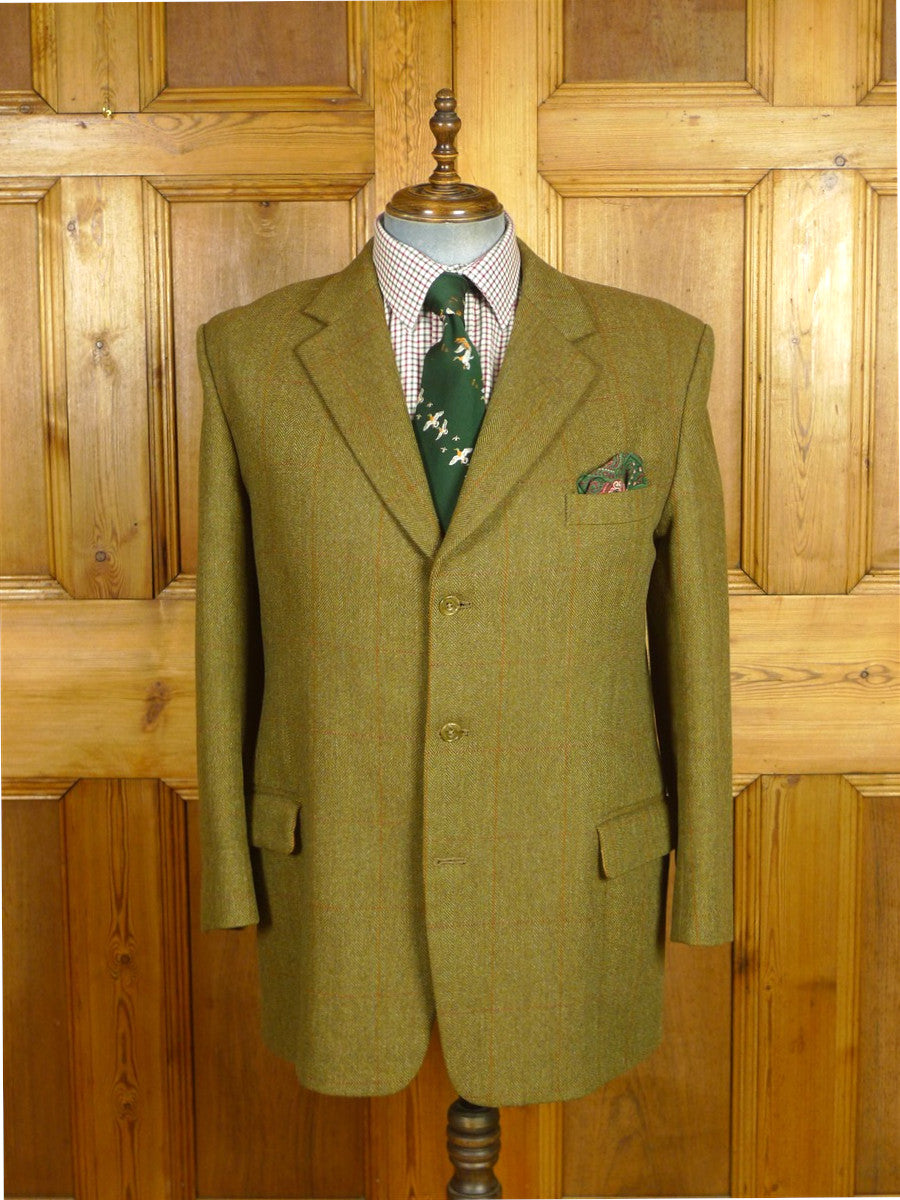 26/1038 immaculate vintage welsh & jefferies john g hardy cloth wp check tweed jacket 42 short to regular