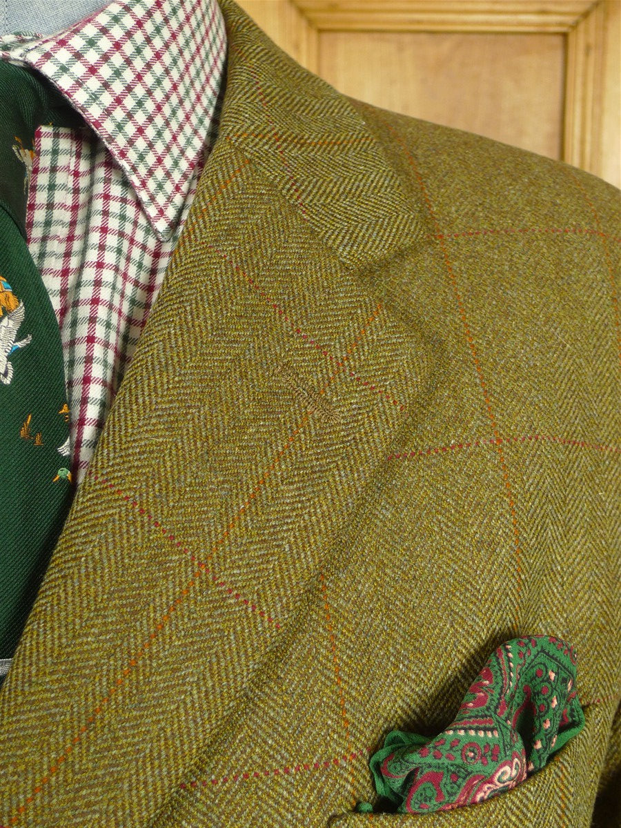 26/1038 immaculate vintage welsh & jefferies john g hardy cloth wp check tweed jacket 42 short to regular