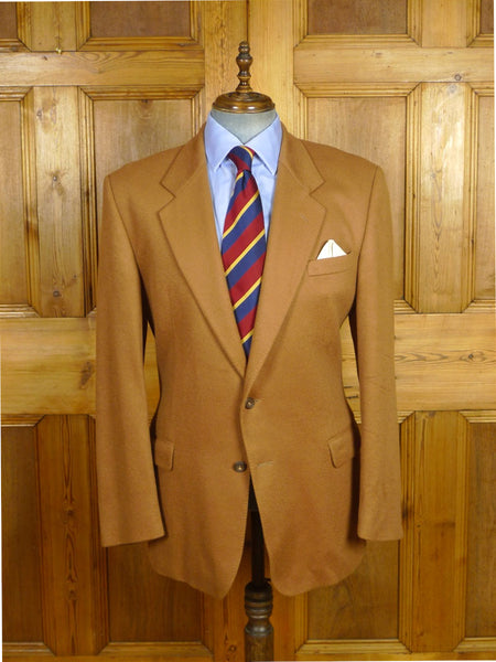 26/1039 immaculate vintage daks 100% cashmere camel blazer 44 long