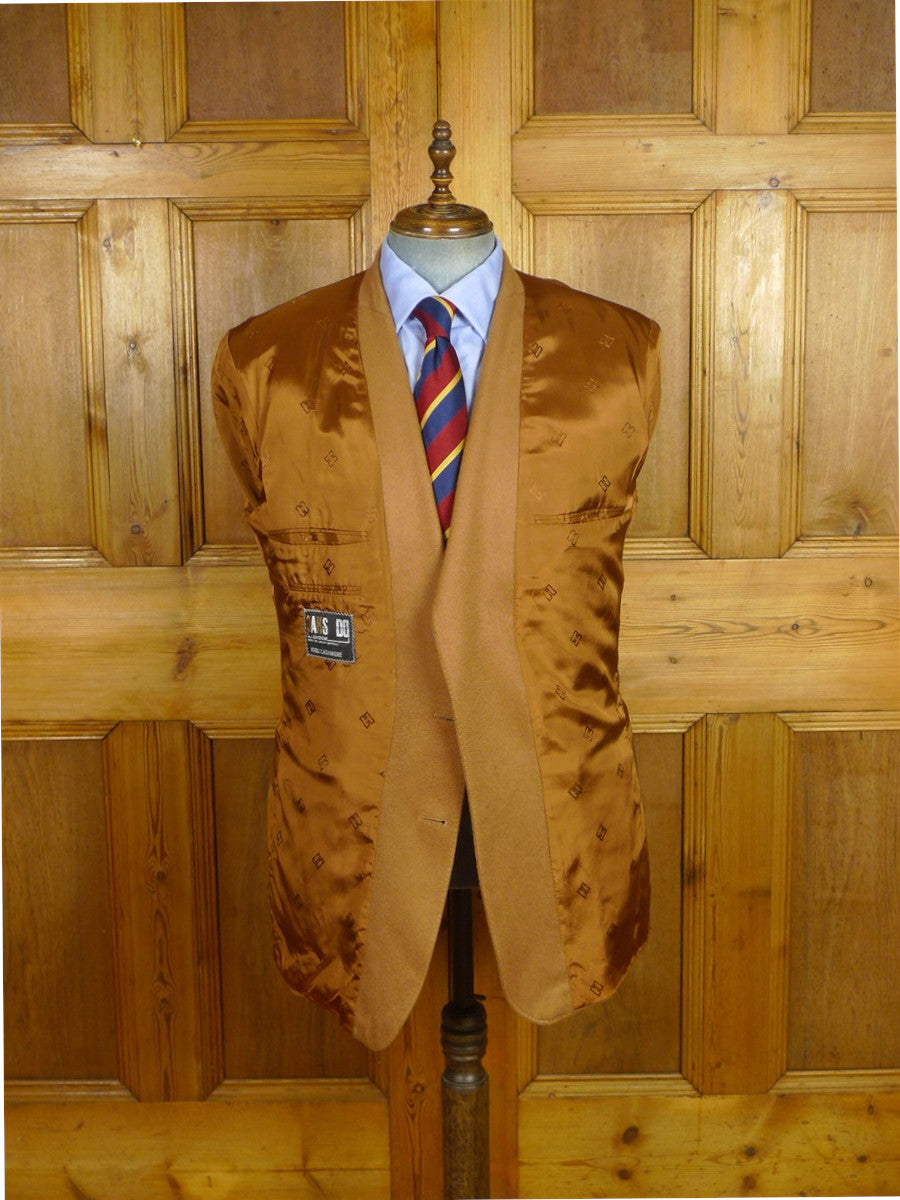 26/1039 immaculate vintage daks 100% cashmere camel blazer 44 long