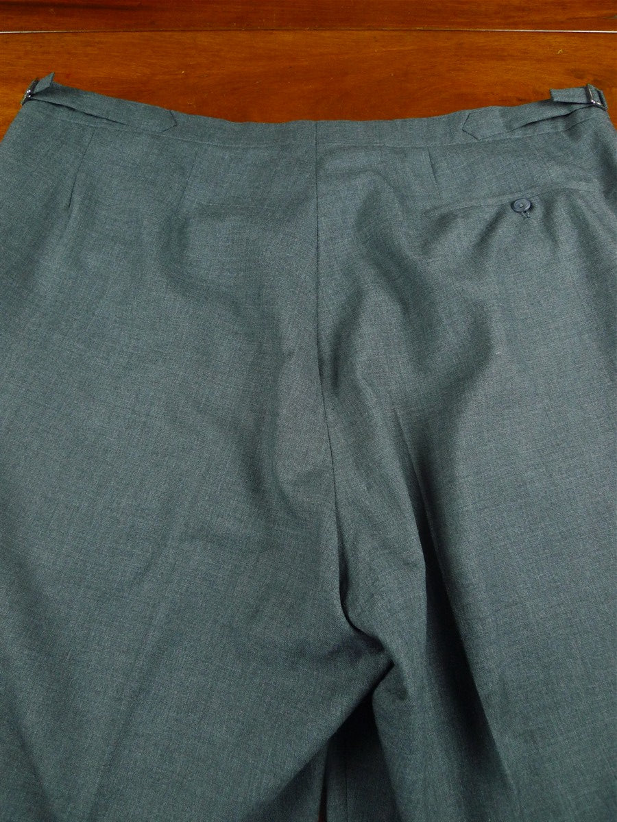 26/1047 immaculate dege & skinner savile row bespoke grey worsted high-rise trouser 40-45