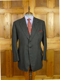 26/1043 dege & skinner 2011 savile row bespoke charcoal grey worsted flannel suit 46 regular