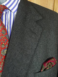 26/1043 dege & skinner 2011 savile row bespoke charcoal grey worsted flannel suit 46 regular