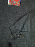 26/1043 dege & skinner 2011 savile row bespoke charcoal grey worsted flannel suit 46 regular
