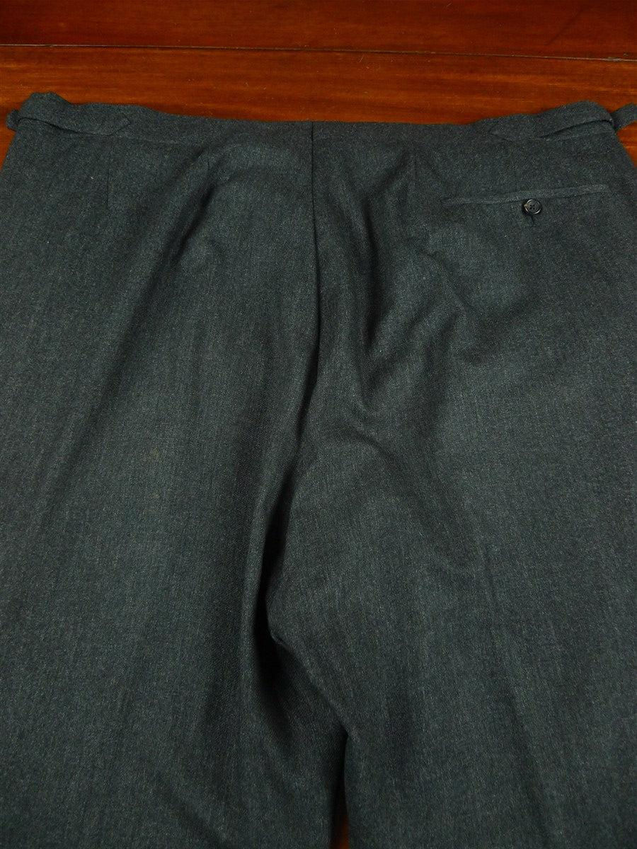 26/1043 dege & skinner 2011 savile row bespoke charcoal grey worsted flannel suit 46 regular