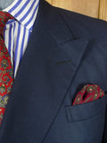 26/1056 huntsman 1995 savile row bespoke dark blue birds-eye weave d/b worsted suit 42 regular