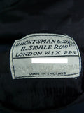 26/1056 huntsman 1995 savile row bespoke dark blue birds-eye weave d/b worsted suit 42 regular