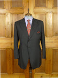 26/1057 dege & skinner 2004 savile row bespoke charcoal grey 3-button worsted suit 44 regular (portly cut)