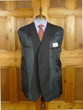 26/1057 dege & skinner 2004 savile row bespoke charcoal grey 3-button worsted suit 44 regular (portly cut)