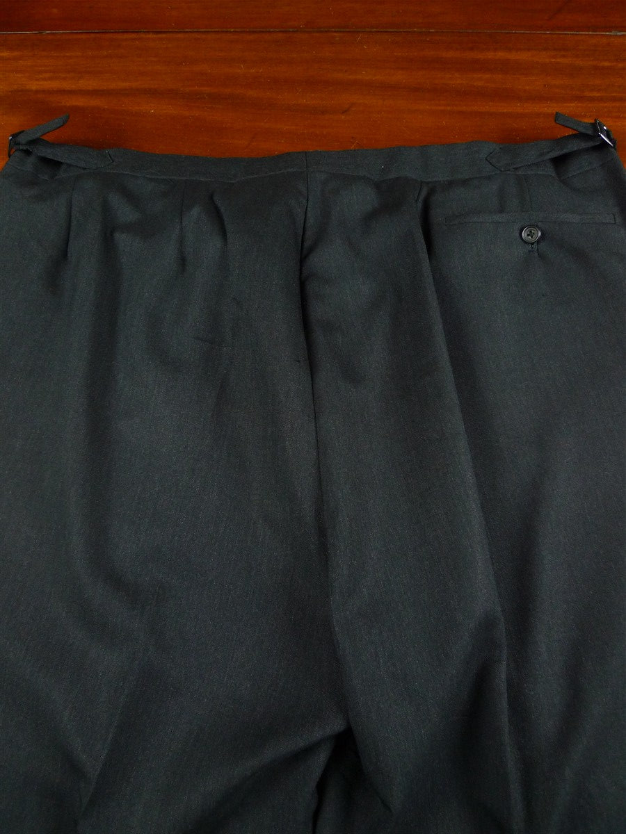 26/1057 dege & skinner 2004 savile row bespoke charcoal grey 3-button worsted suit 44 regular (portly cut)